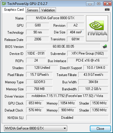 8800 GTX overclocked